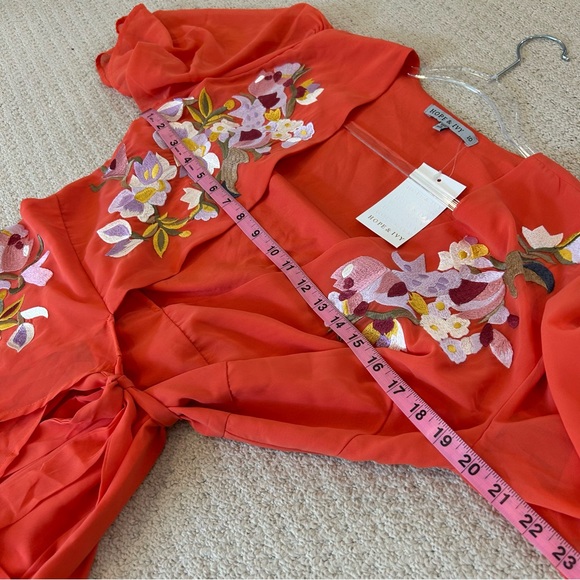 Hope & Ivy Premium Wrap Front Embroidered Maxi Dress - Picture 5 of 13